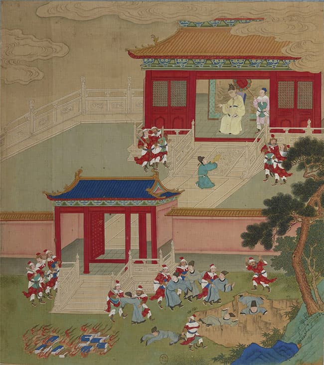 《帝鉴图说》中描述秦始皇焚书坑儒的图画