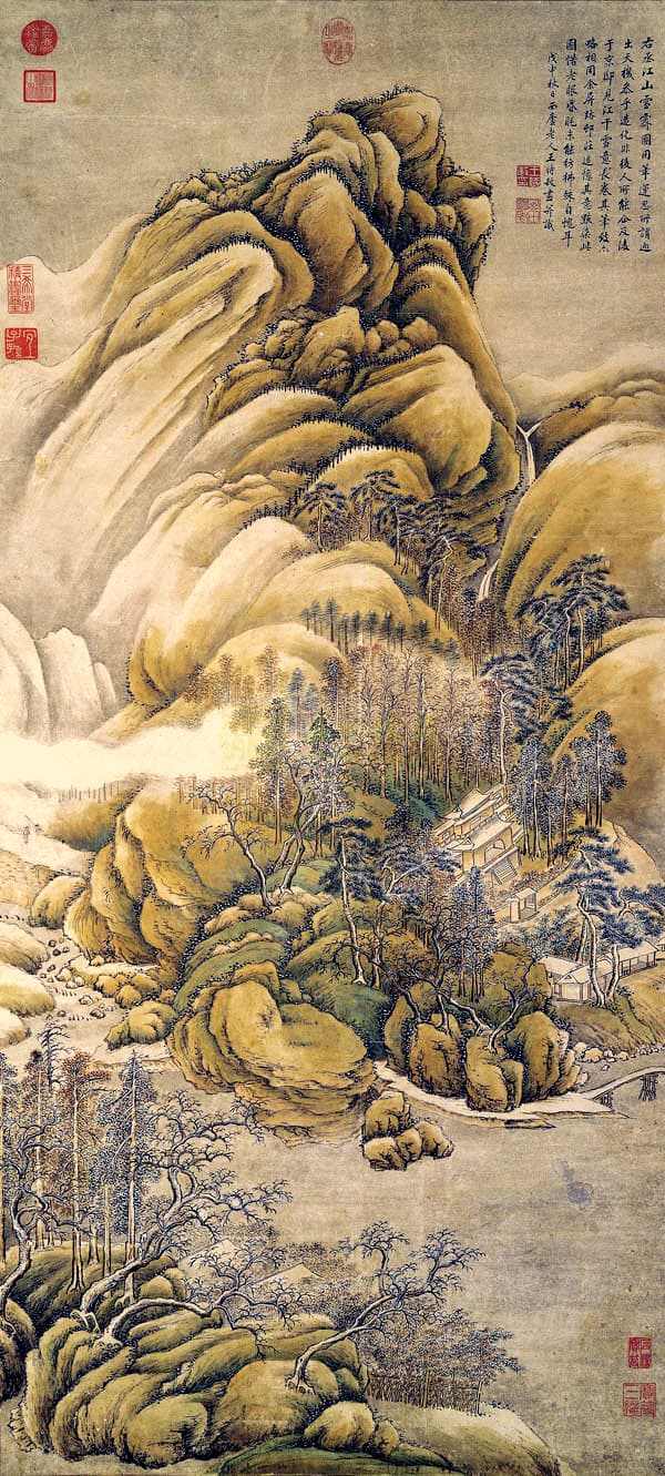 王时敏所绘《仿王维江山雪霁》